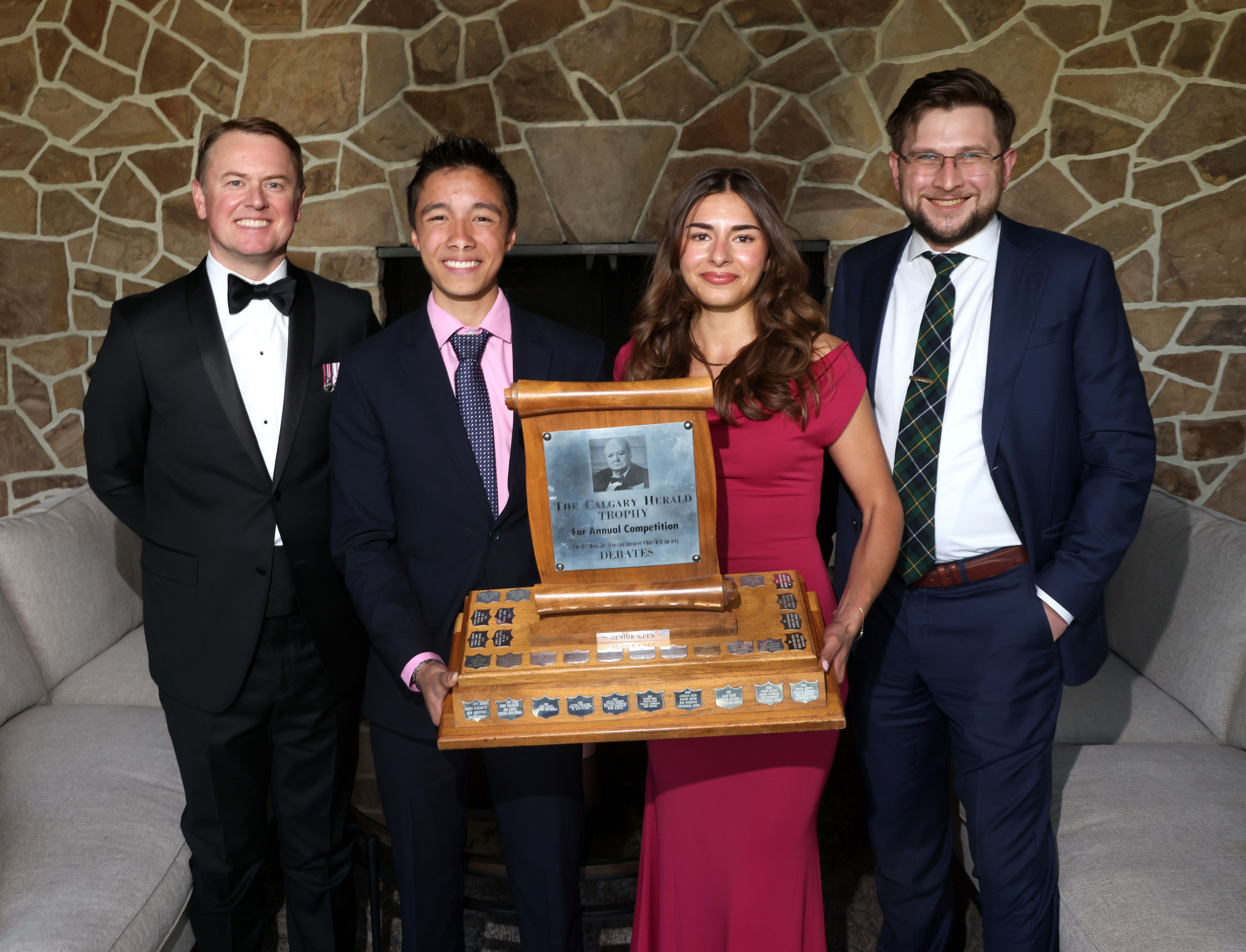 2025 Winning Debate Team at the Sir Winston Churchill Society Banquet on June 4, 2025.